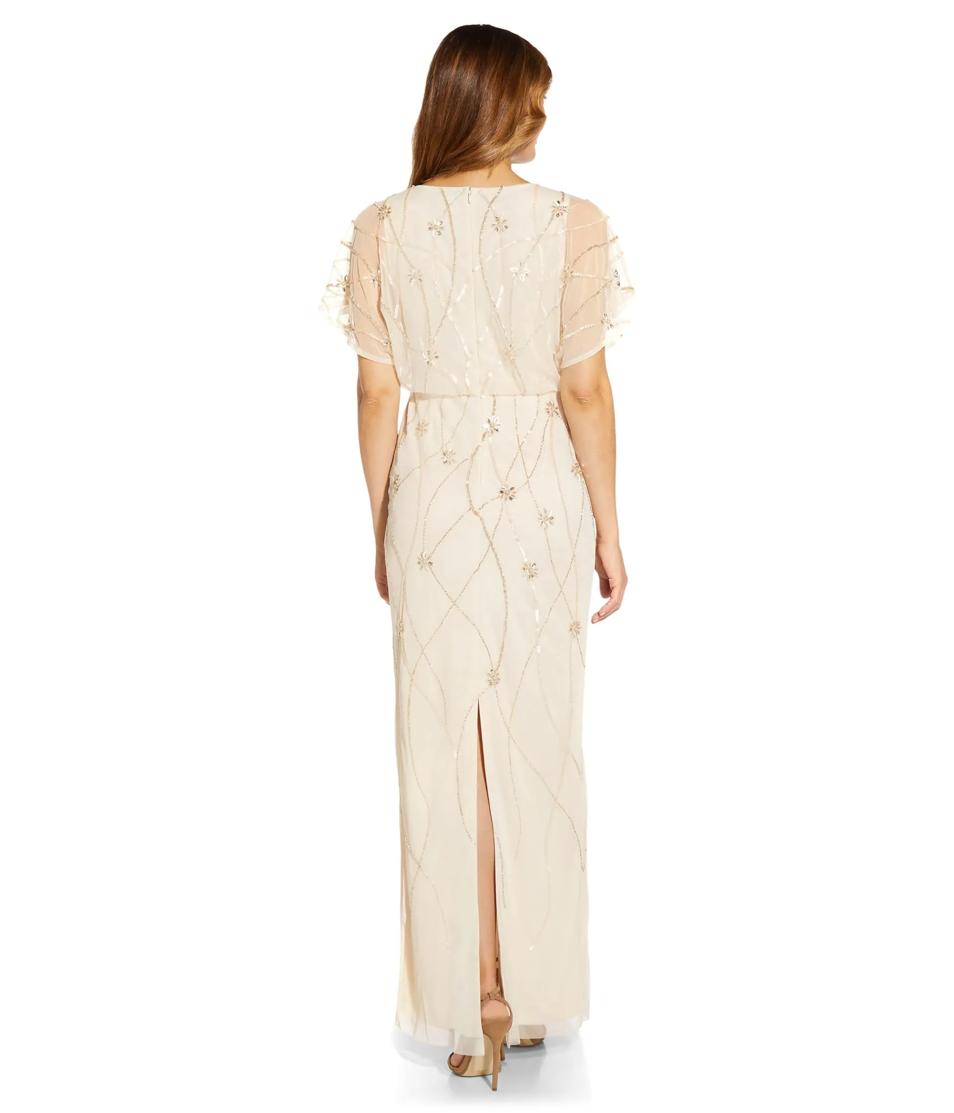 Dress Adrianna Papell, Beaded Surplus Blousson Gown