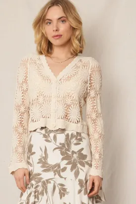En Creme Sunburst Cardigan – Boho-Chic, Lightweight & Effortlessly Stylish