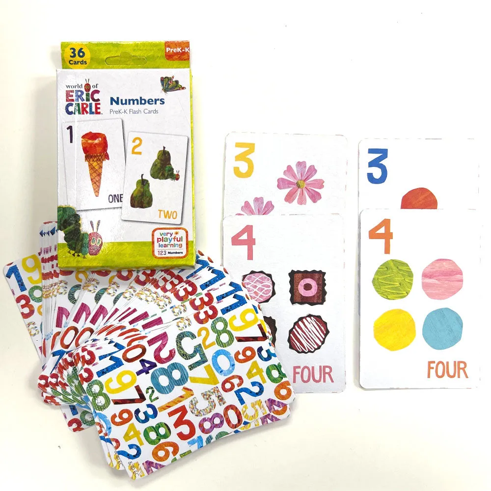Eric Carle 144 Flash Cards PreK-K Toddler Animal ABC Numbers Words Color Shapes