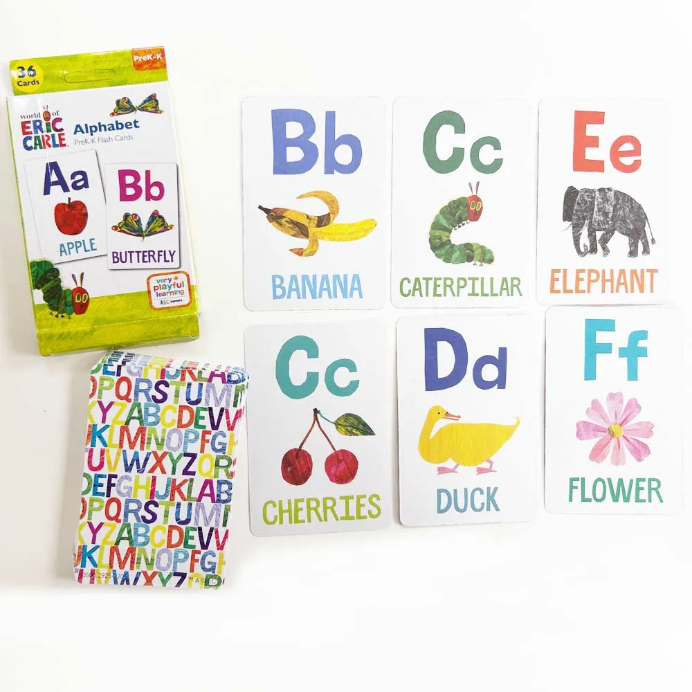 Eric Carle 144 Flash Cards PreK-K Toddler Animal ABC Numbers Words Color Shapes