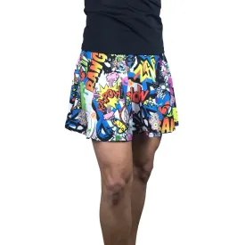 Graffiti Print Athletic Flare Skort