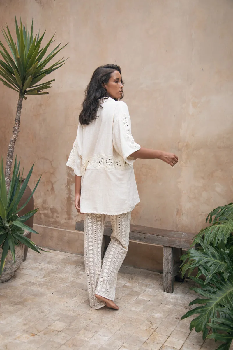 GRATEFUL HEART COTTON SHIRT - CREAM