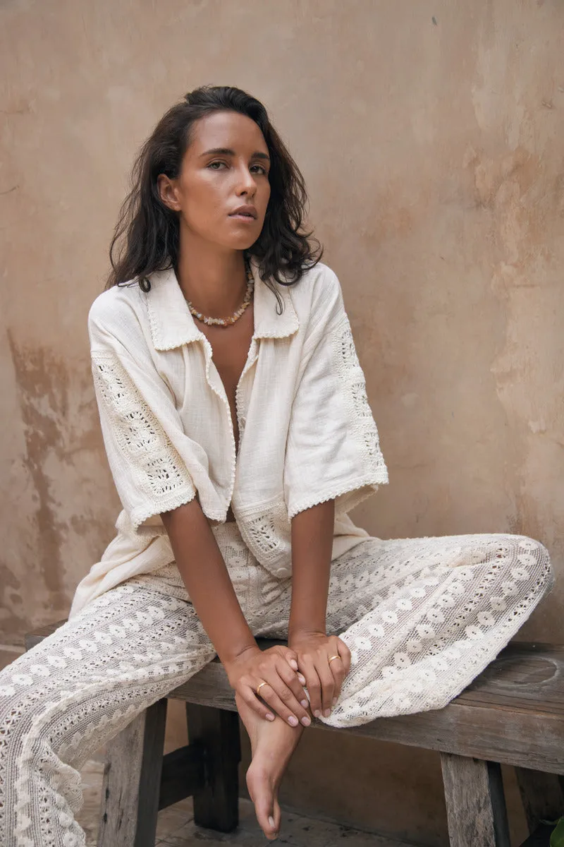 GRATEFUL HEART COTTON SHIRT - CREAM