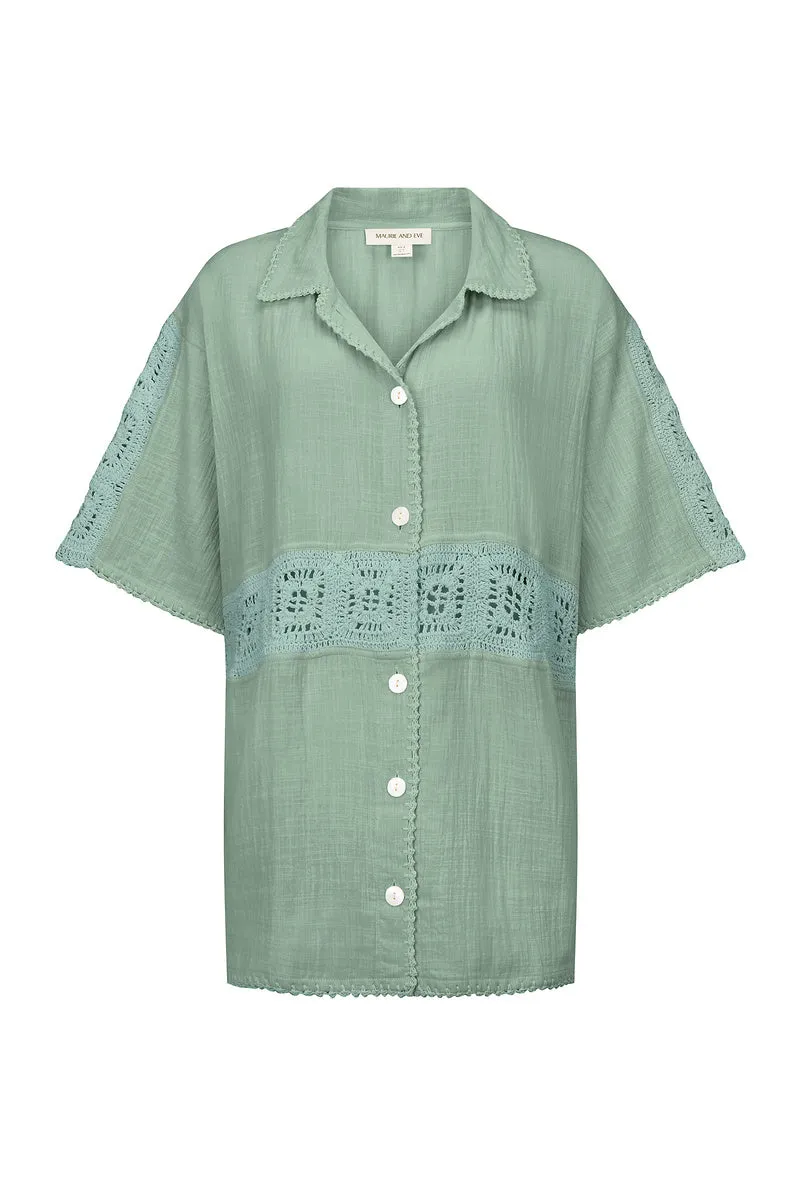 GRATEFUL HEART COTTON SHIRT - TEAL