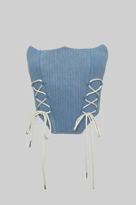 IMPOLITE CORSET LIGHT DENIM