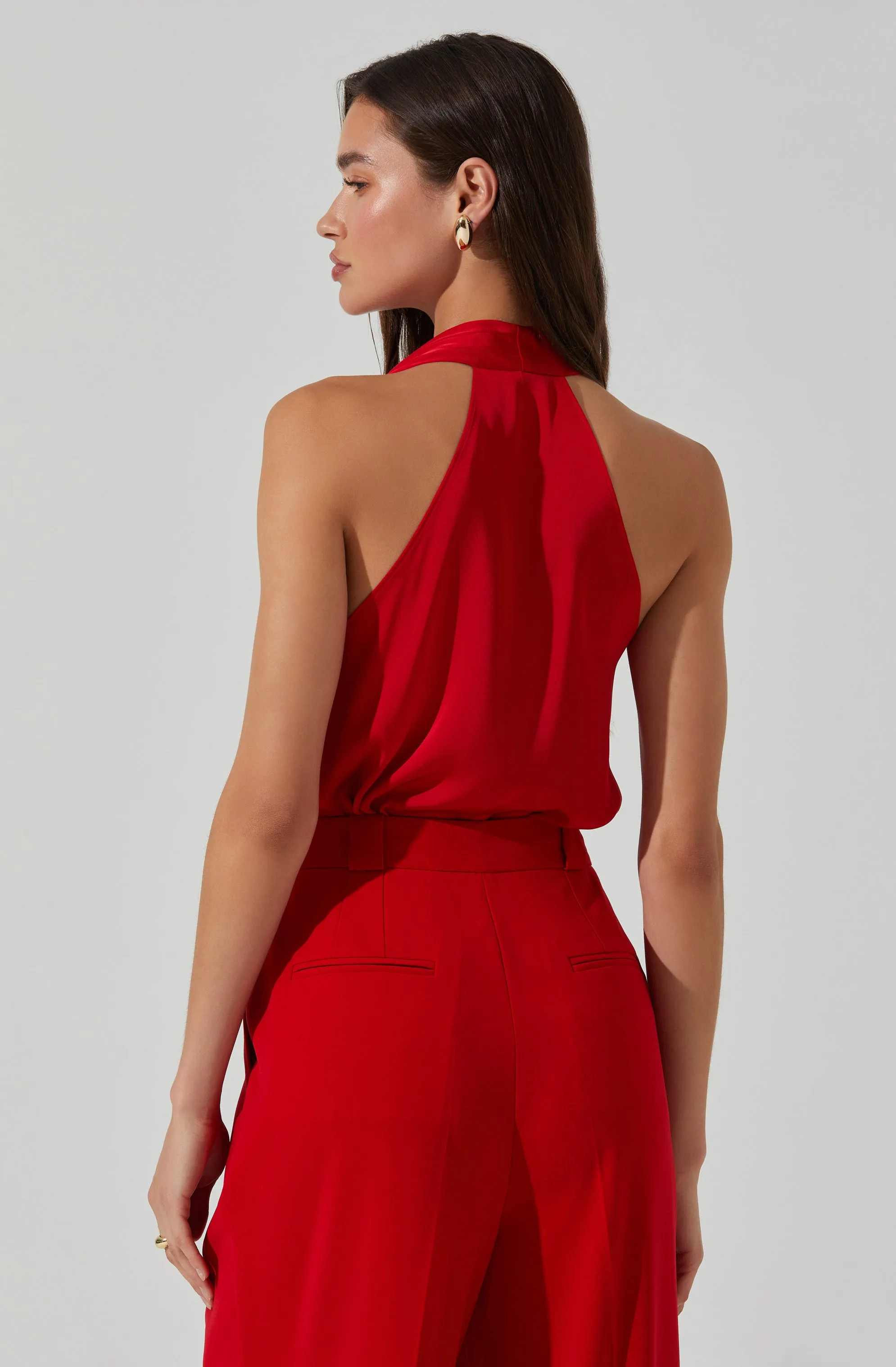 Iza Satin High Neck Top