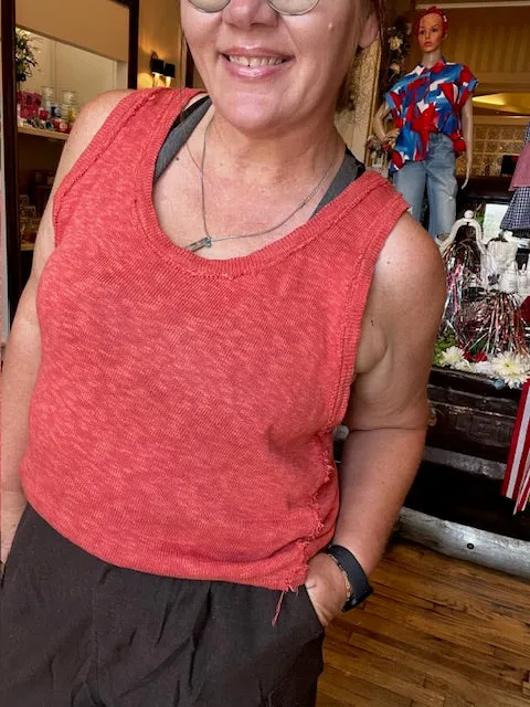 Jaded Gypsy Burnt Orange Knit Tank