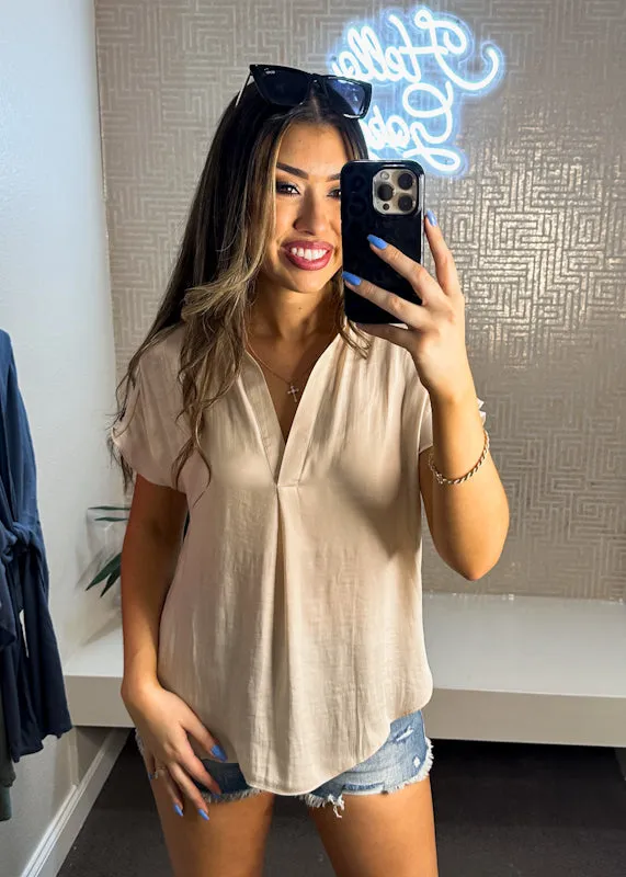 Jess V-Neck Satin Top