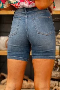 Judy Blue Double Button Tummy Control Bermuda Shorts