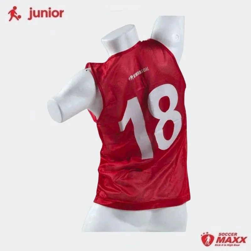 KwikGoal Numbered Vests 1-18 - Youth, Red