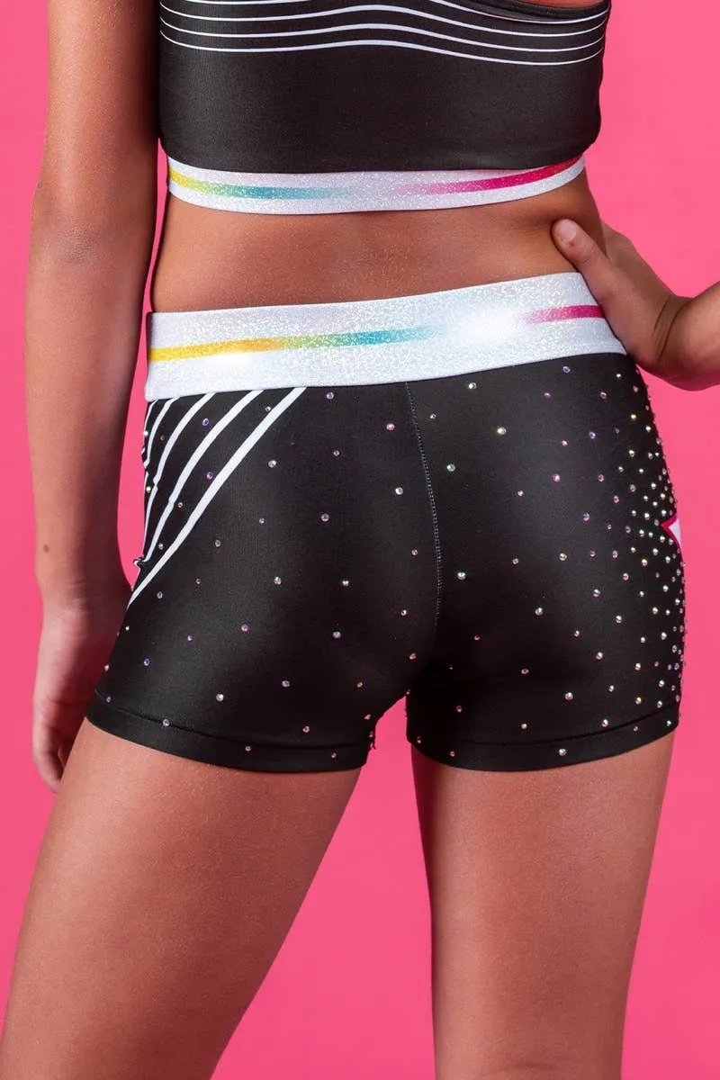 Mid Rise Compression Short in Rainbow Wonder