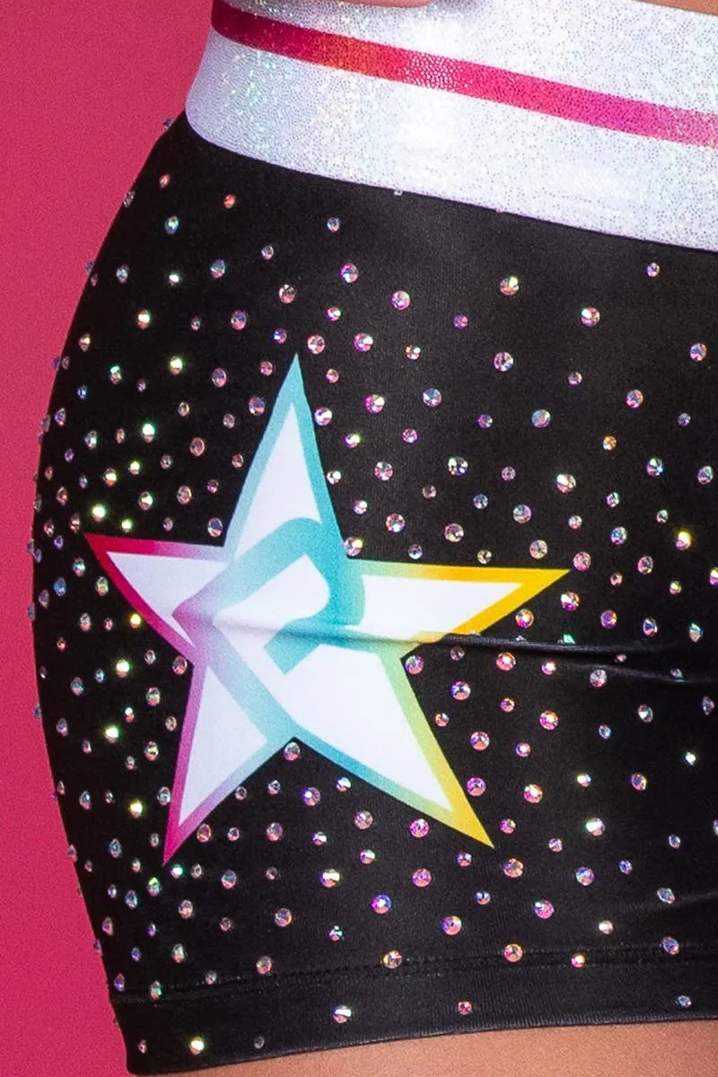 Mid Rise Compression Short in Rainbow Wonder