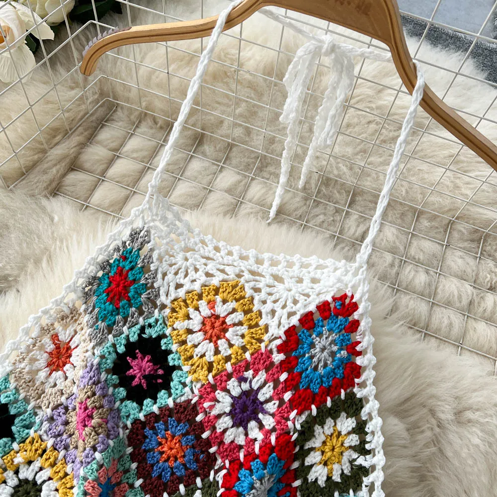 Omura Two Piece Crochet Blouse with Skirt Set