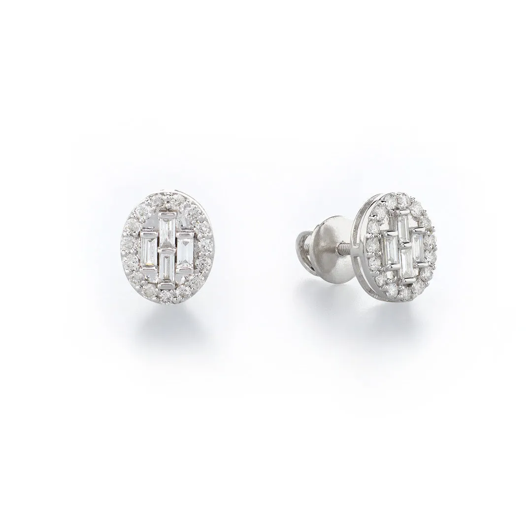 Oval Baguette Studs