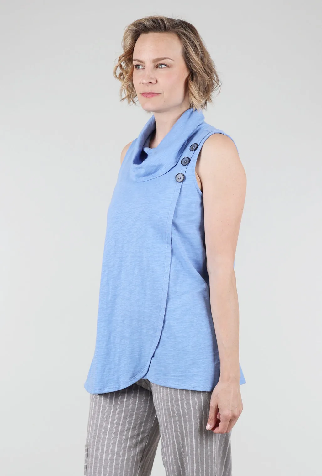 Peruvian Sleeveless Cowl, Cornflower