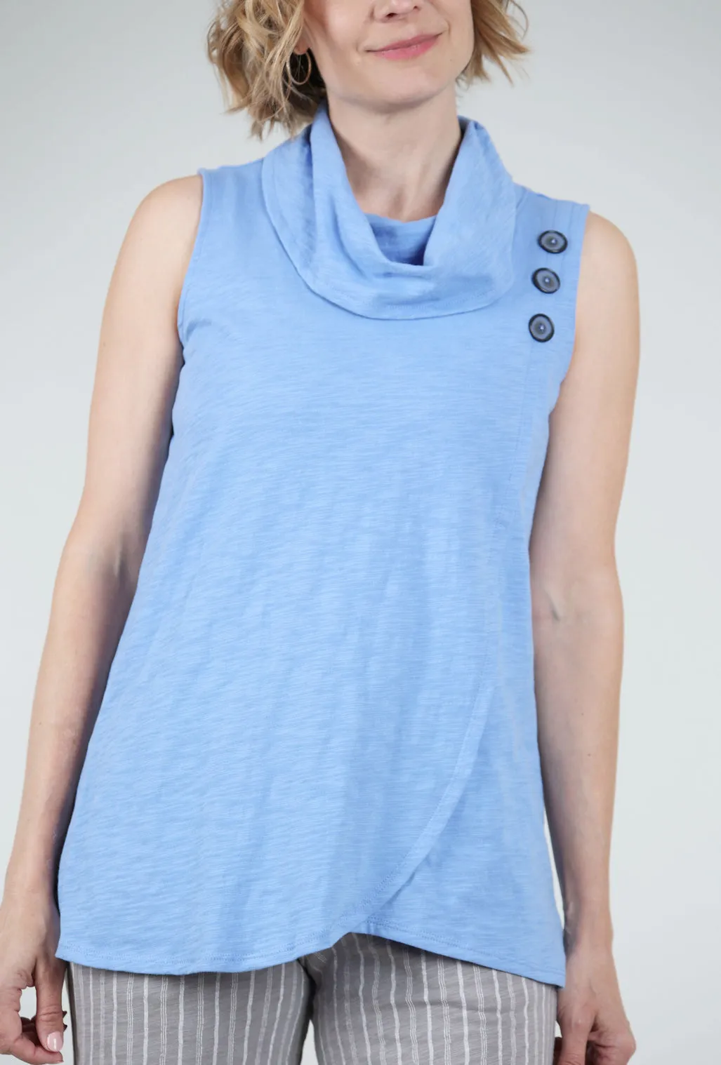 Peruvian Sleeveless Cowl, Cornflower