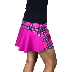 Pink Plaid w/ Pink Athletic Flutter Golf, Running, Tennis Skort w/ pockets- Golf Skirt