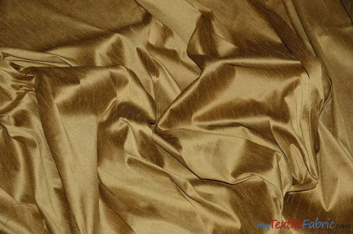 Polyester Silk Fabric - Faux Silk - Polyester Dupioni Fabric - Sample Swatch - 54&#34; Wide - Multiple Colors