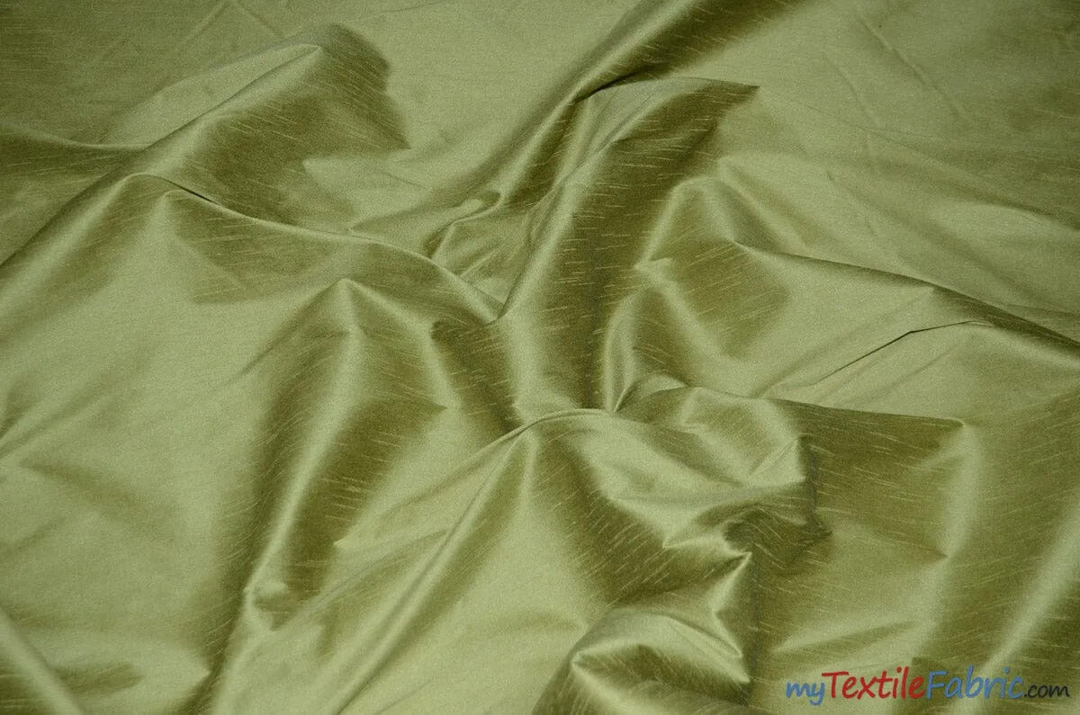 Polyester Silk Fabric - Faux Silk - Polyester Dupioni Fabric - Sample Swatch - 54&#34; Wide - Multiple Colors