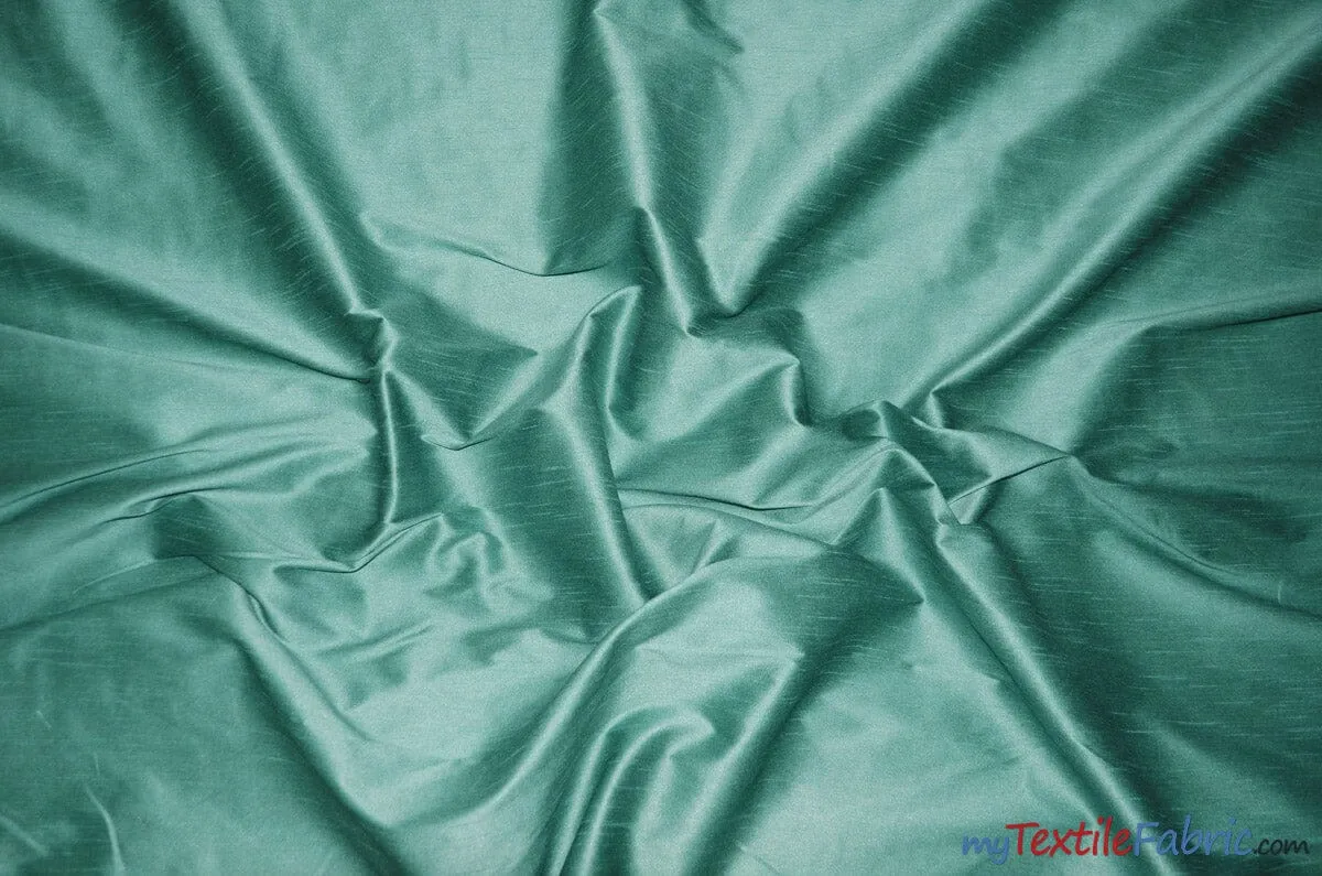 Polyester Silk Fabric - Faux Silk - Polyester Dupioni Fabric - Sample Swatch - 54&#34; Wide - Multiple Colors