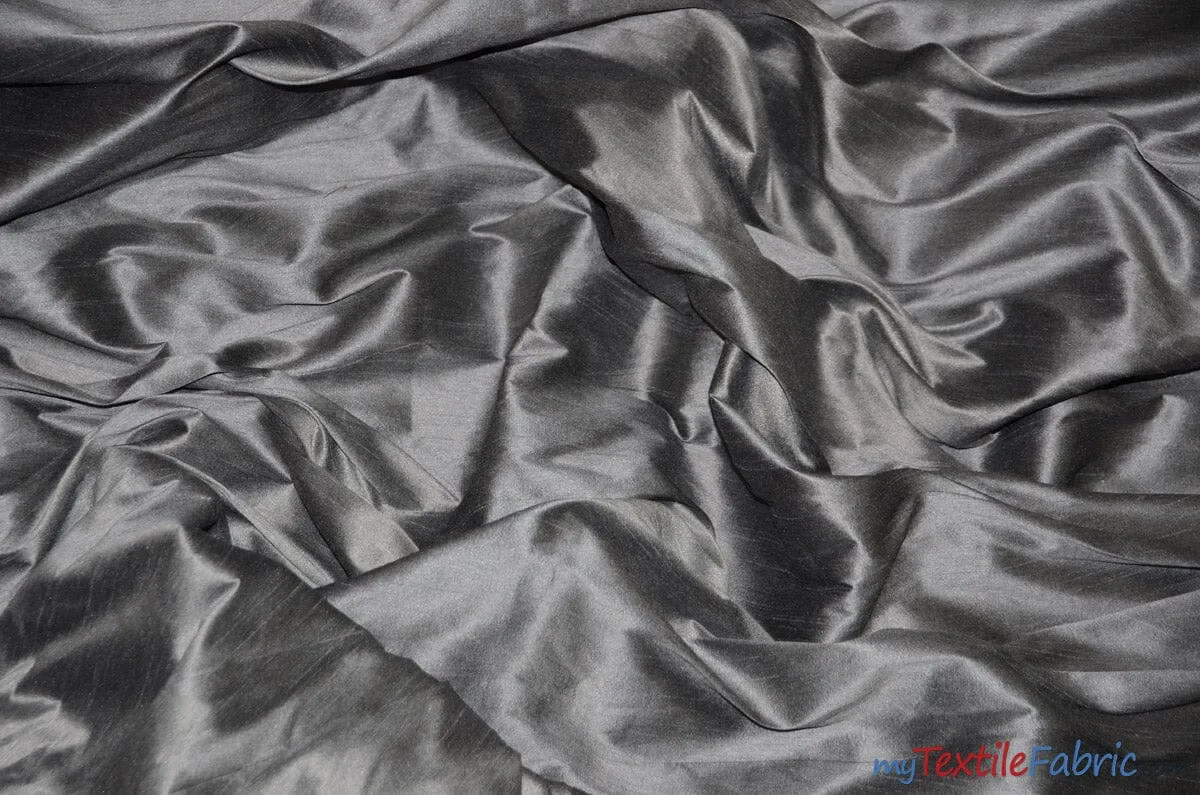 Polyester Silk Fabric - Faux Silk - Polyester Dupioni Fabric - Sample Swatch - 54&#34; Wide - Multiple Colors