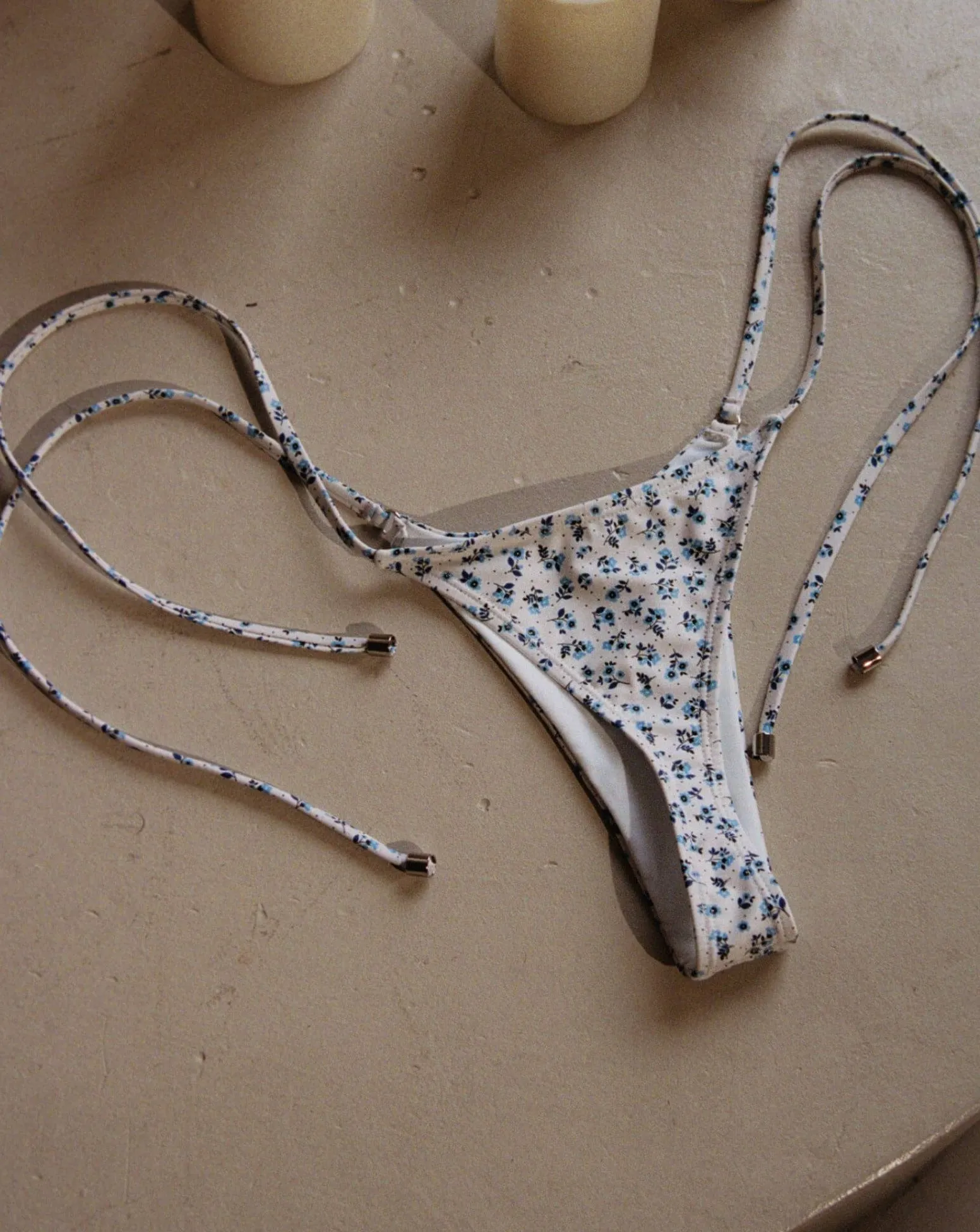 Rae bottom tanga - Floral blue