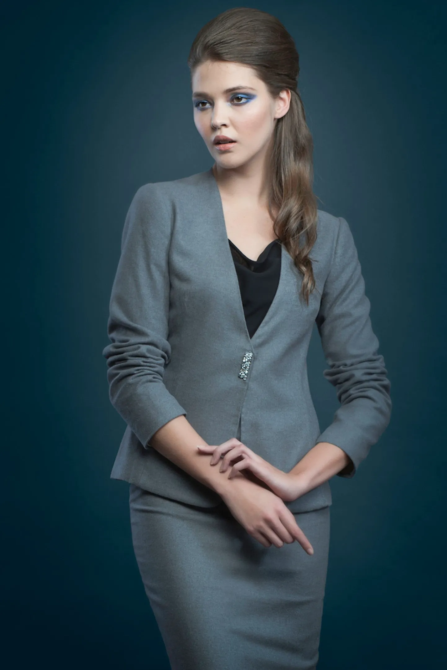 Premium Gray Rafflesia Cashmere Blazer for Men