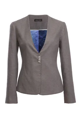 Premium Gray Rafflesia Cashmere Blazer for Men