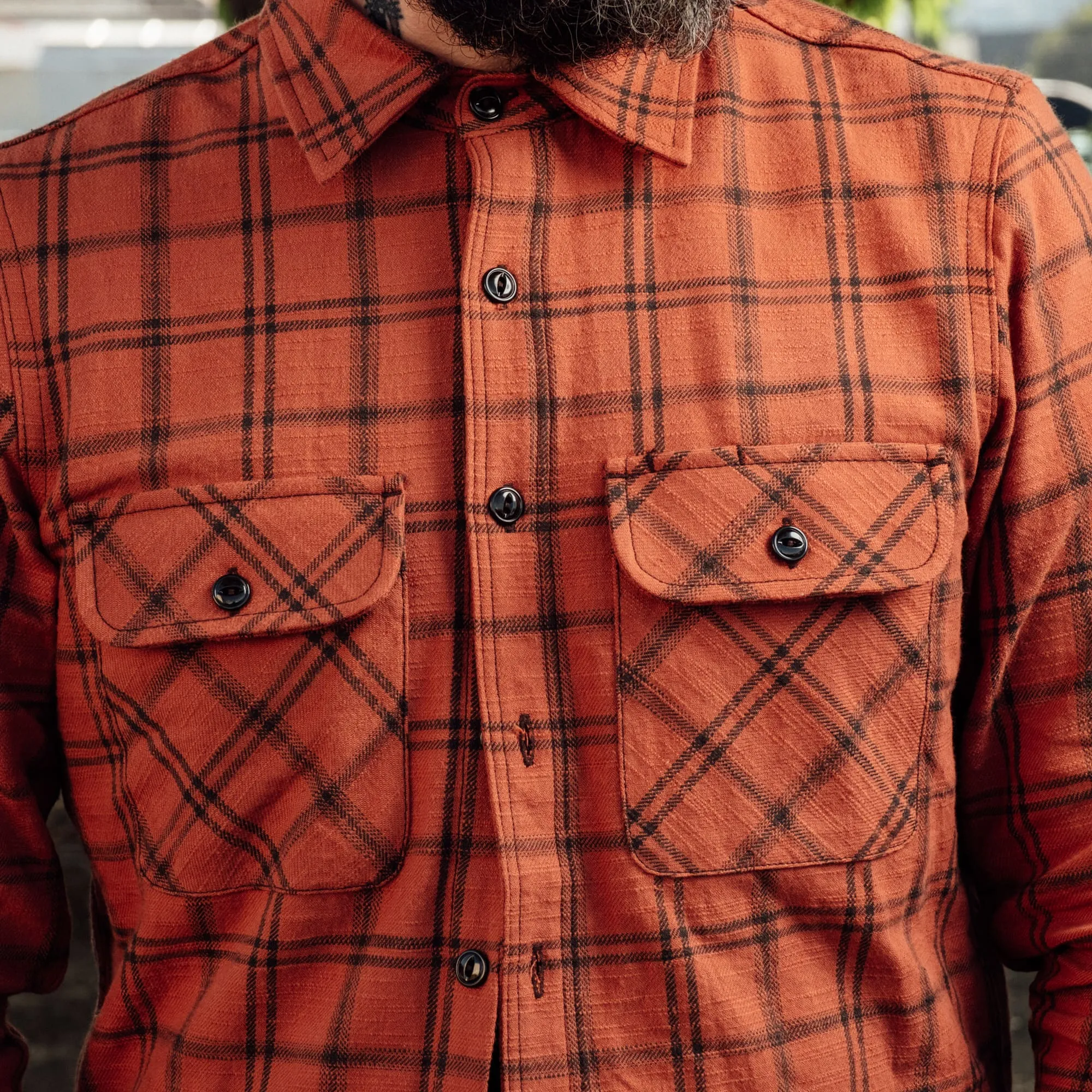 Rogue Territory Field Shirt Faded Rust Slub Plaid FINAL SALE