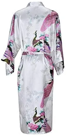 Silky Satin Floral Short Kimono Bathrobe