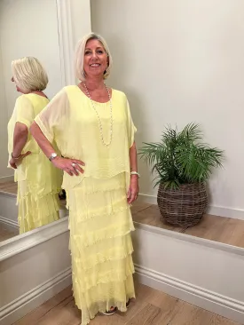 Sophia Silk Dress Lemon