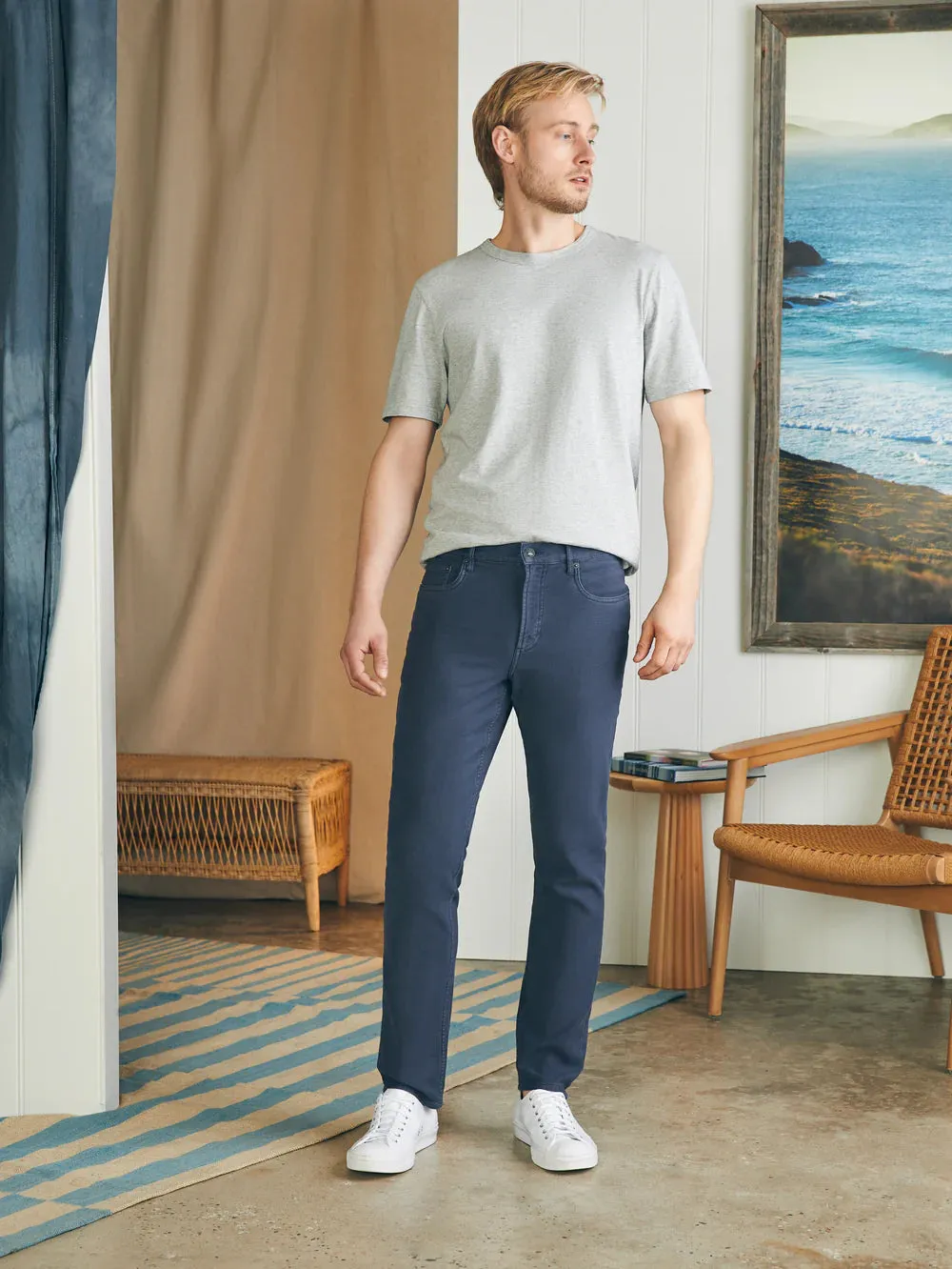 Stretch Terry 5 Pocket (32") - Navy
