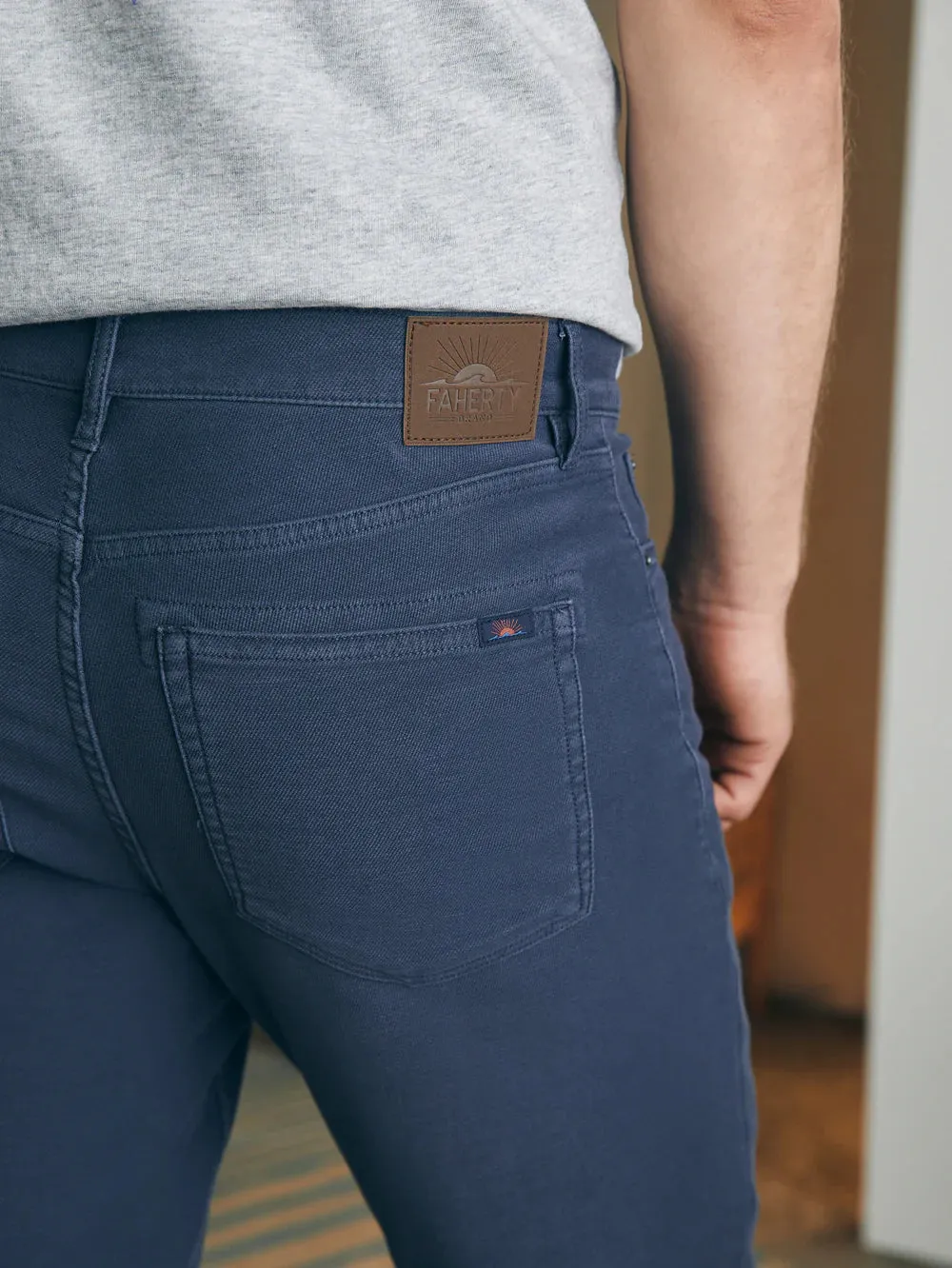 Stretch Terry 5 Pocket (32") - Navy