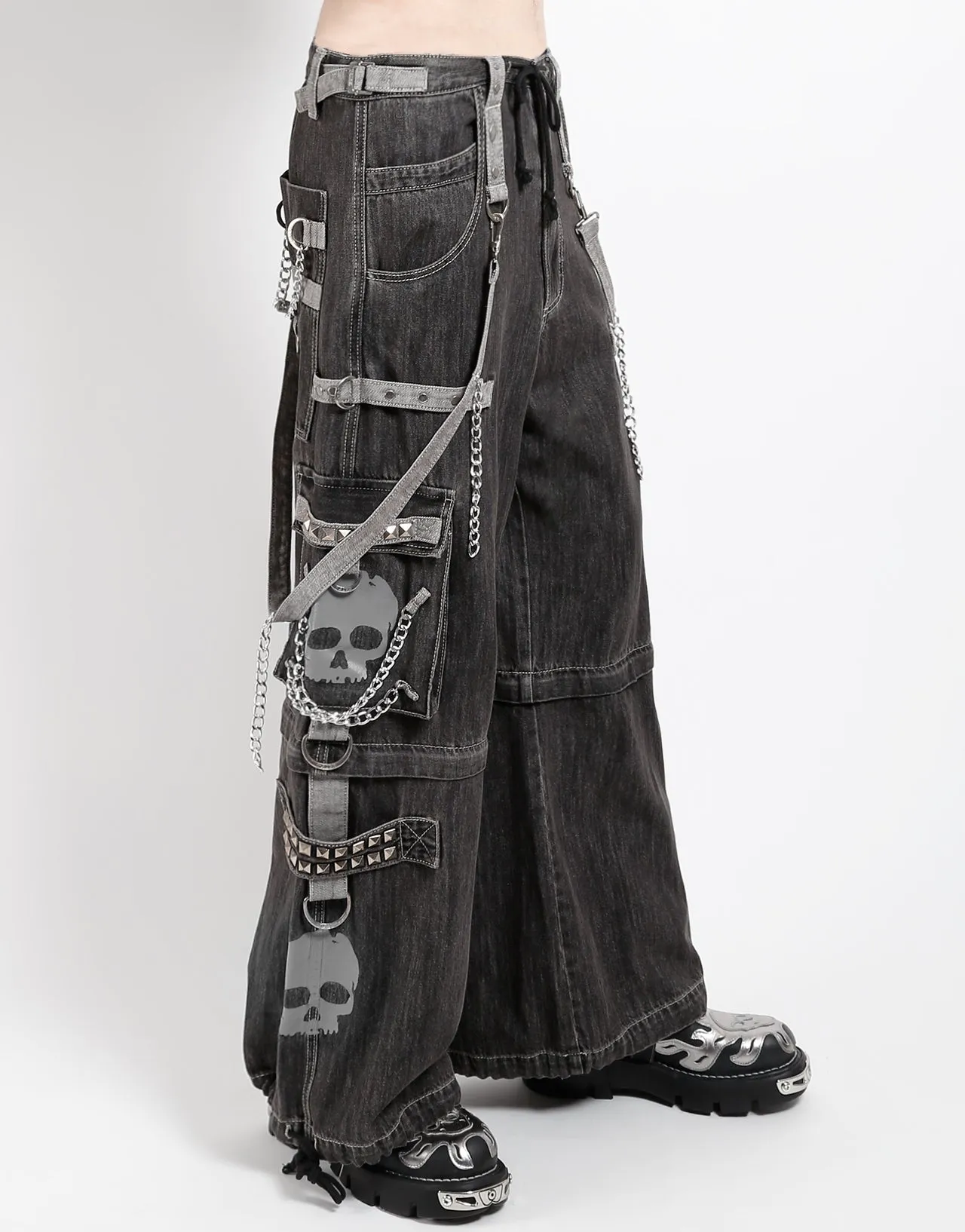 SUPER SKULL DENIM PANT GREY SKULL