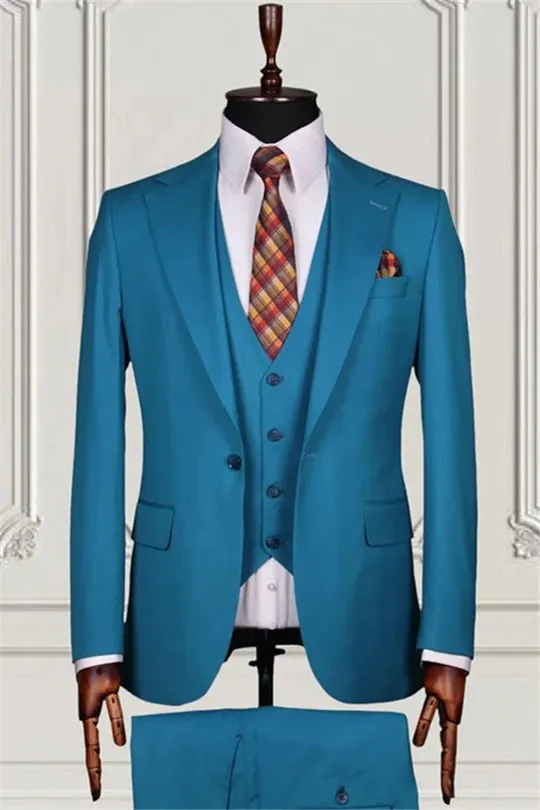 Suzhoufashion Ade Classic Black Peaked Lapel Double Breasted Business Men Suits
