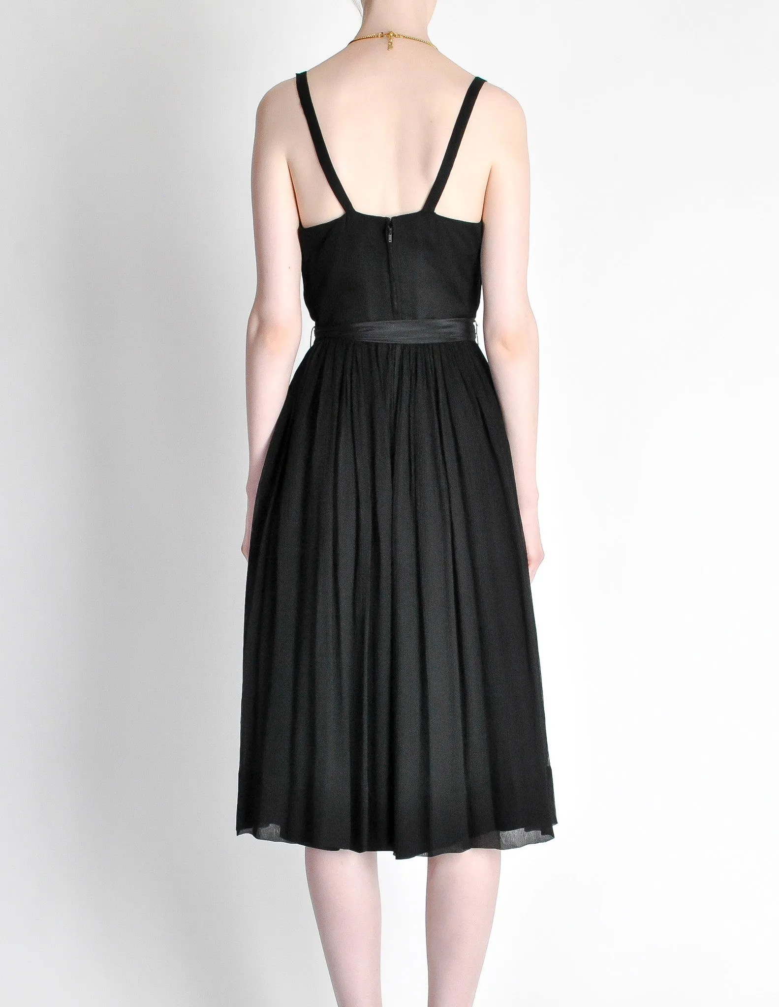 Suzy Perette Vintage Black Silk Crepe Dress