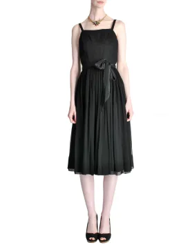 Suzy Perette Vintage Black Silk Crepe Dress