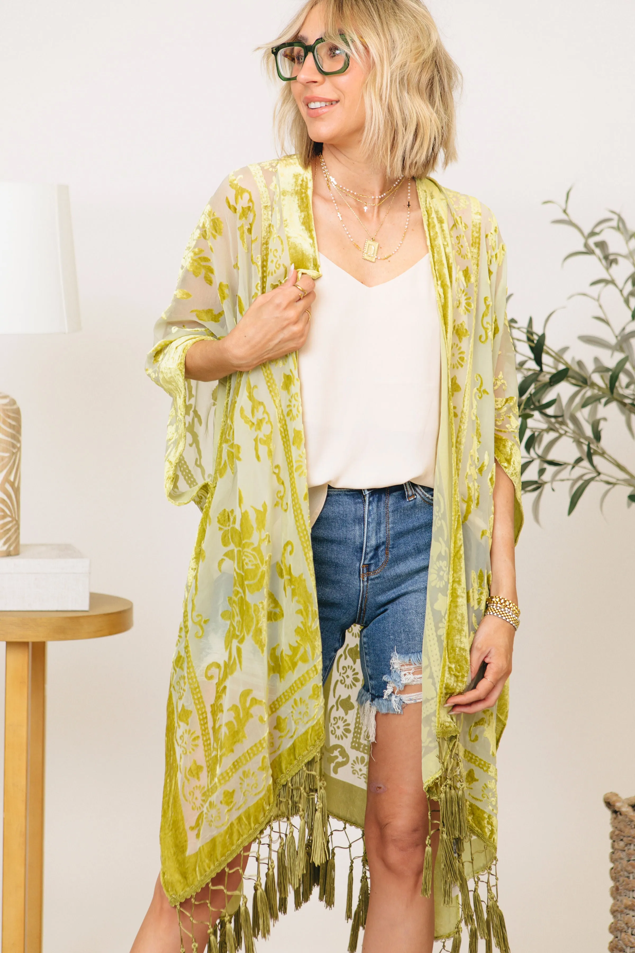 Velvet Burnout Tapestry Kimono (S-3XL)